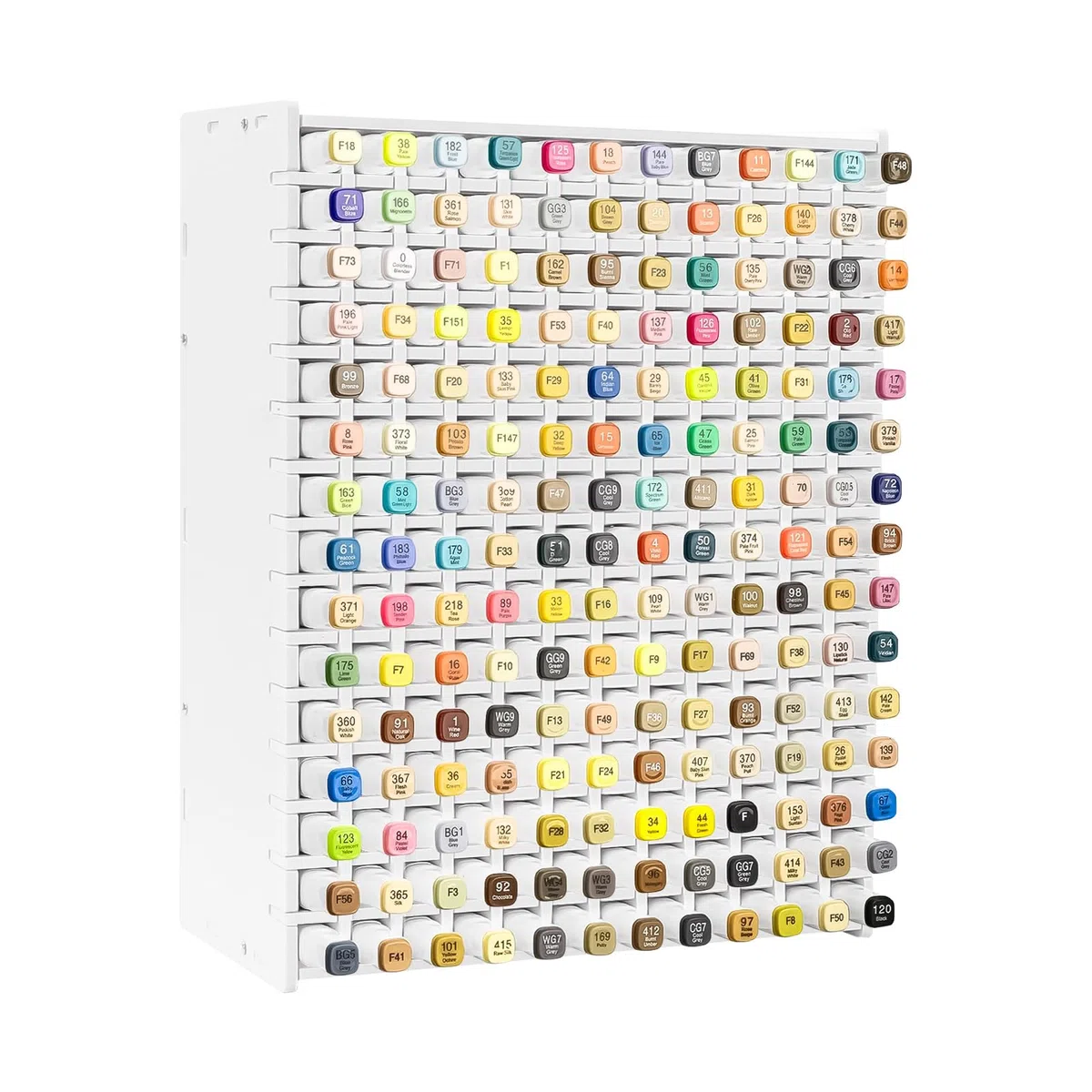 Qivine Organizador Rotuladores 180 Huecos, PVC Grueso Duradero - Slots Independientes + Separadores Ajustables, Portalápices Estable para Almacenar Rotuladores, Bolígrafos y Materiales de Arte